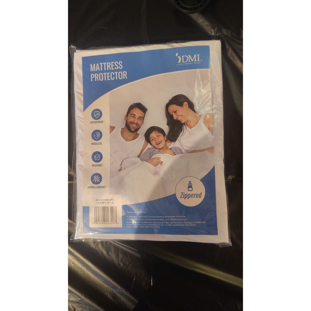 DMI HealthSmart Twin Mattress Protector Waterproof Zippered Vinyl 554-8069-1950